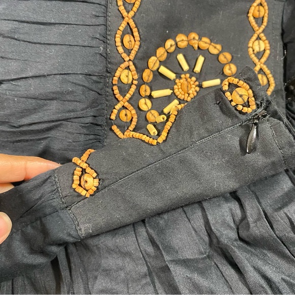 Boho Rafaella Full Midi Skirt Black Beaded Festival Aline Bohemian Size … - Picture 9 of 11